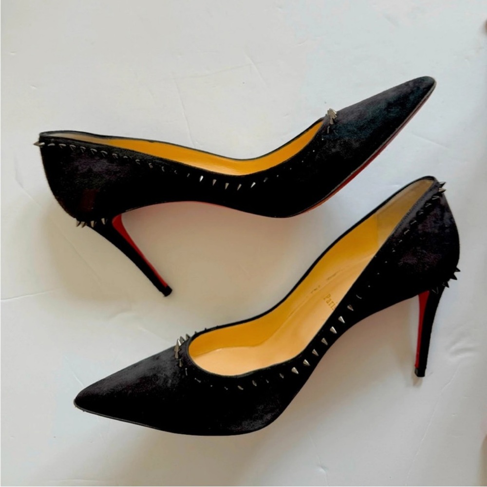 Christian Louboutin Black Heels with Spiked Detail